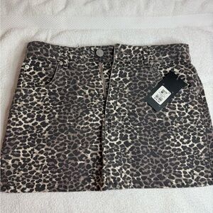 Refuge Leopard Print Mini Skirt - Brown and Black